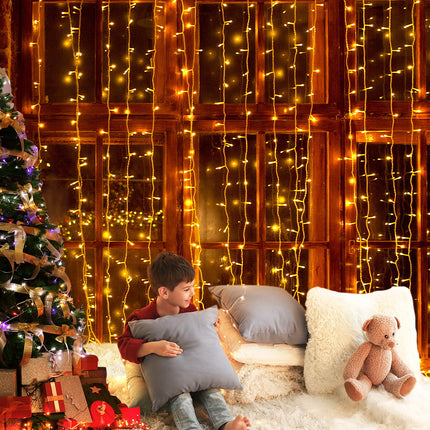 3X6M Christmas Lights Curtain Light Warm White 600 LED Jingle Jollys.