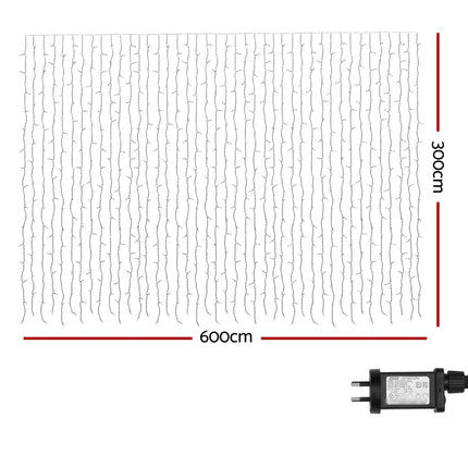 3X6M Christmas Lights Curtain Light 960 LED RGB Remote Jingle Jollys.