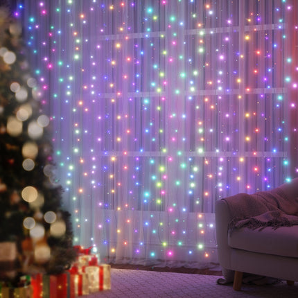 3X6M Christmas Lights Curtain Light 960 LED RGB Remote Jingle Jollys.
