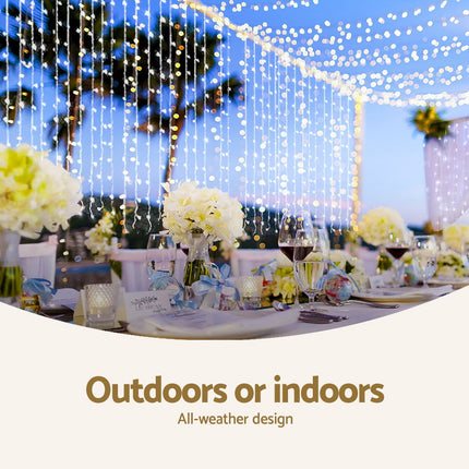 3X6M Christmas Lights Curtain Light Cool White 600 LED Jingle Jollys.