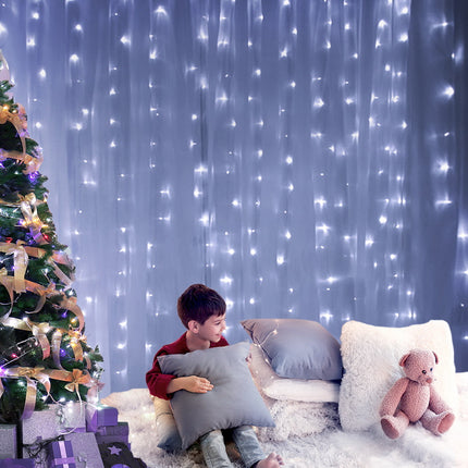 3X6M Christmas Lights Curtain Light Cool White 600 LED Jingle Jollys.