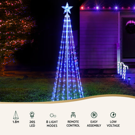 1.8M Christmas Tree 265 LED RGB Fairy Lights Jingle Jollys.