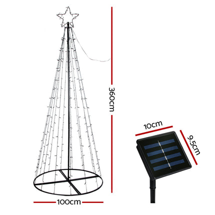 3.6M Christmas Tree LED Solar Warm Jingle Jollys.
