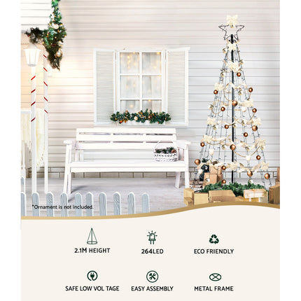 2.1M Christmas Tree 264 LED Solar Jingle Jollys.