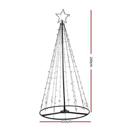 2.1M Christmas Tree LED Solar Warm Jingle Jollys.