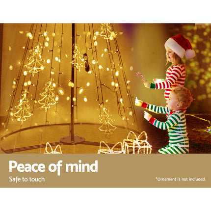 2.1M Christmas Tree LED Solar Warm Jingle Jollys.