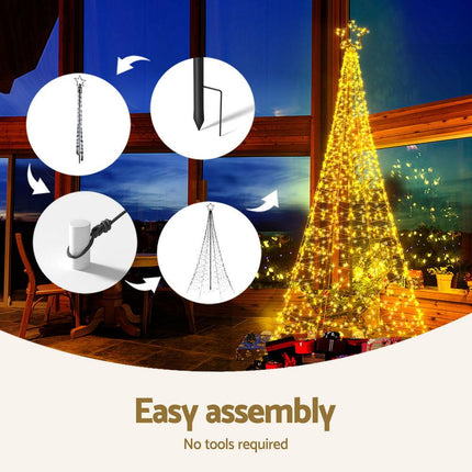 Jingle Jollys Solar Christmas Tree 2.1m 320 LED Net Lights Xmas Trees Decoration.