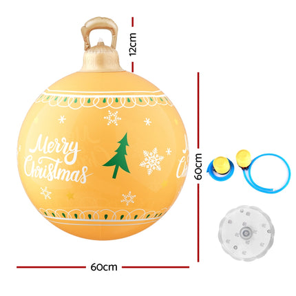 Jingle Jollys Christmas Inflatable Ball 60cm Led Illuminated Xmas Decoration.