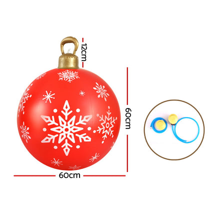 Jingle Jollys Christmas Inflatable Ball Bauble 60cm Outdoor Decoration Red.