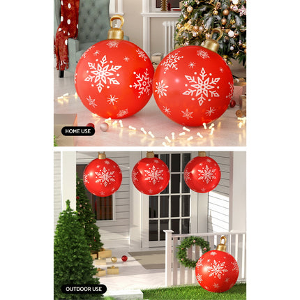 Jingle Jollys Christmas Inflatable Ball Bauble 60cm Outdoor Decoration Red.