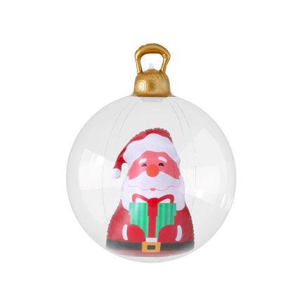 Jingle Jollys Christmas Inflatable Ball 60cm Santa Decoration Giant Bauble Clear.