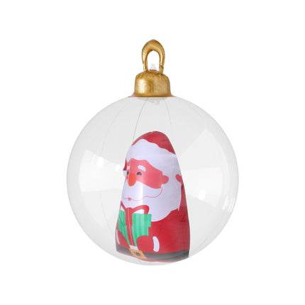 Jingle Jollys Christmas Inflatable Ball 60cm Santa Decoration Giant Bauble Clear.
