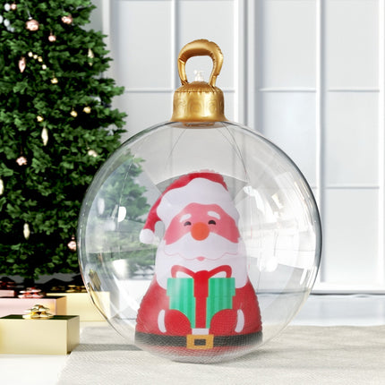Jingle Jollys Christmas Inflatable Ball 60cm Santa Decoration Giant Bauble Clear.