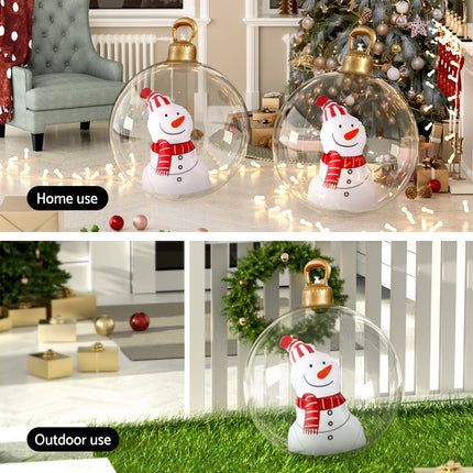 Jingle Jollys Christmas Inflatable Ball 60cm Snowman Decoration Giant Bauble.