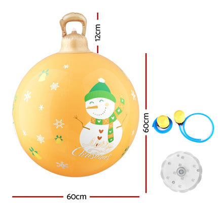 Jingle Jollys Christmas Inflatable Ball 60cm Led Illuminated Snowman Xmas Decor.