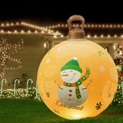 Jingle Jollys Christmas Inflatable Ball 60cm Led Illuminated Snowman Xmas Decor.