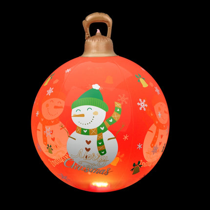 Jingle Jollys Christmas Inflatable Ball 60cm Illuminated Led Snowman Xmas Decor.