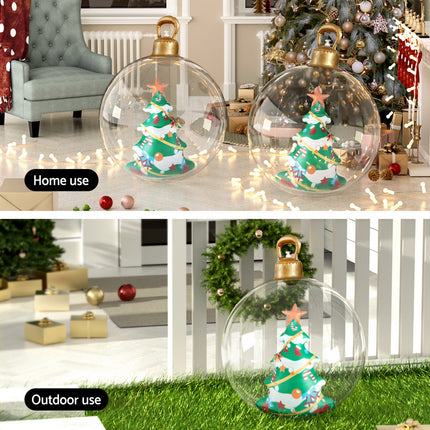 Jingle Jollys Christmas Inflatable Ball 60cm Tree Decoration Giant Bauble Clear.