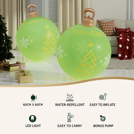 Jingle Jollys Christmas Inflatable Ball 60cm Led Illuminated Xmas Decoration.