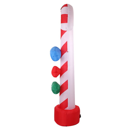 Jingle Jollys Christmas Inflatable Candy Pole 2.4M Illuminated Decorations.