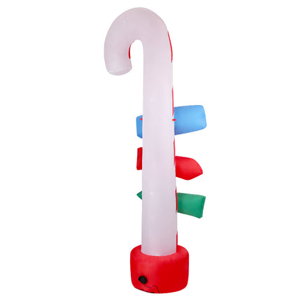 Jingle Jollys Christmas Inflatable Candy Pole 2.4M Illuminated Decorations.