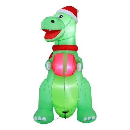 Jingle Jollys Christmas Inflatable Dinosaur 1.8M Height LED Decorations Illuminated.
