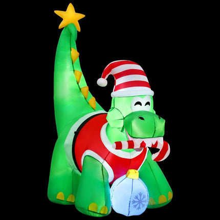 Jingle Jollys Christmas Inflatable Dinosaur 1.86M Height LED Decorations Illuminated.