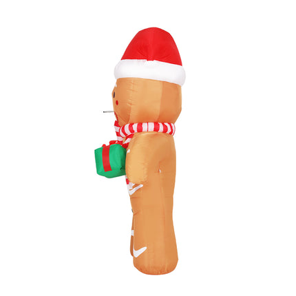Jingle Jollys Christmas Inflatable Gingerbread Man 2.4M Illuminated Decorations.