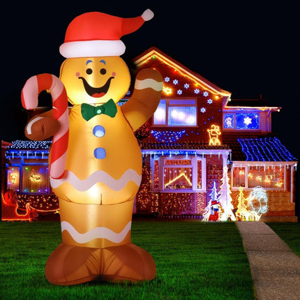 Jingle Jollys Christmas Inflatable Gingerbread Man 1.5M Height LED Decorations Illuminated.