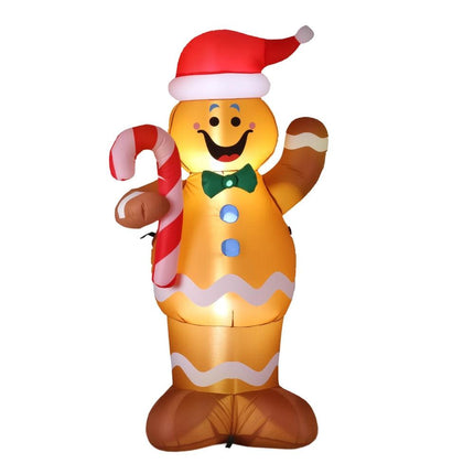 Jingle Jollys Christmas Inflatable Gingerbread Man 1.5M Height LED Decorations Illuminated.