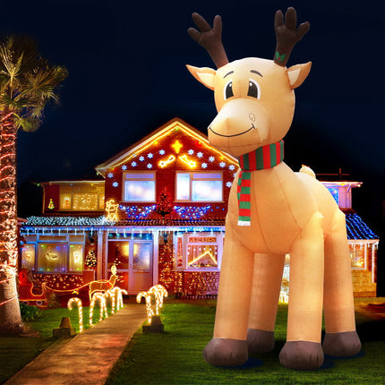 Jingle Jollys Christmas Inflatable Reindeer 5M Illuminated Decorations.