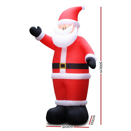 Jingle Jollys Christmas Inflatable Santa 5M Illuminated Decorations.