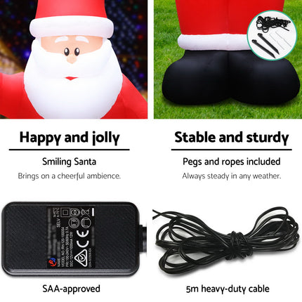 Jingle Jollys Christmas Inflatable Santa 5M Illuminated Decorations.