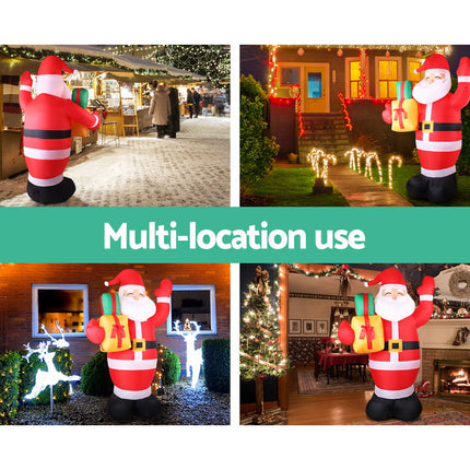 Jingle Jollys Christmas Inflatable Santa 2.4M Illuminated Decorations.