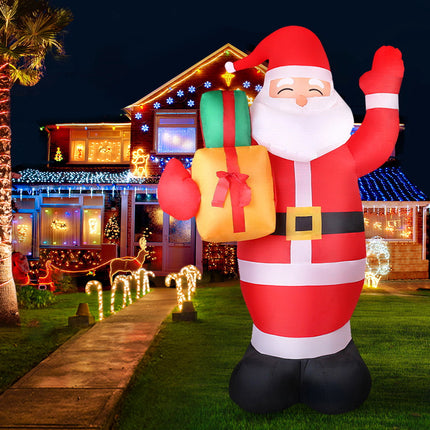 Jingle Jollys Christmas Inflatable Santa 2.4M Illuminated Decorations.