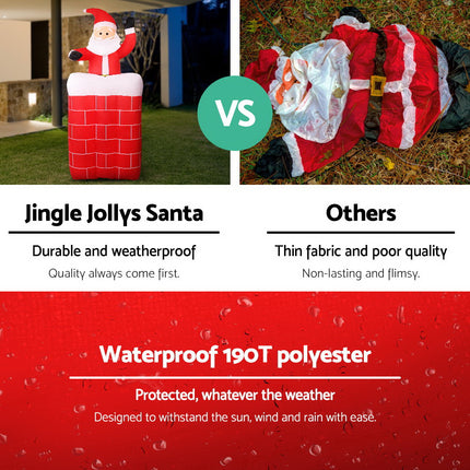 Jingle Jollys Christmas Inflatable Santa Pop Up 1.8M Illuminated Decorations.