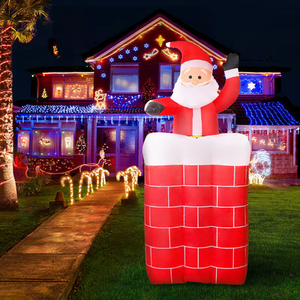 Jingle Jollys Christmas Inflatable Santa Pop Up 1.8M Illuminated Decorations.