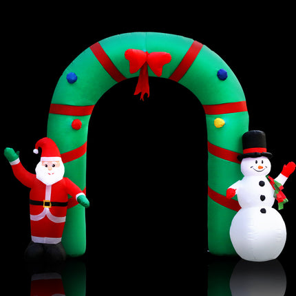 Jingle Jollys Christmas Inflatable Archwary 2.8M Illuminated Decorations.