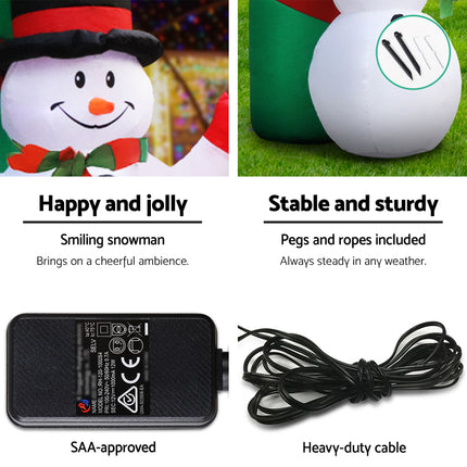 Jingle Jollys Christmas Inflatable Archwary 2.8M Illuminated Decorations.