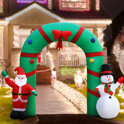 Jingle Jollys Christmas Inflatable Archwary 2.8M Illuminated Decorations.