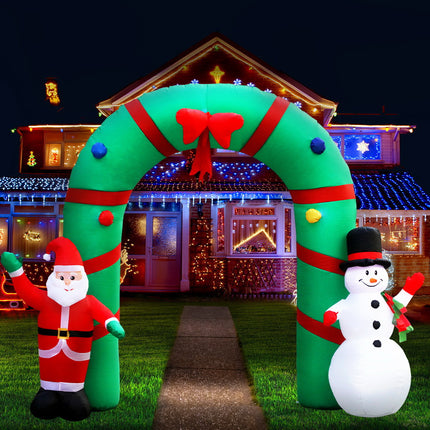 Jingle Jollys Christmas Inflatable Archwary 2.8M Illuminated Decorations.