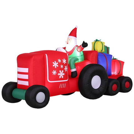 Jingle Jollys Christmas Inflatable Santa Truck 2.6M Length LED Decorations Illuminated.