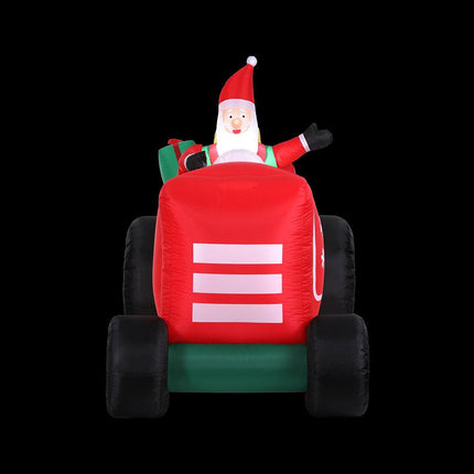 Jingle Jollys Christmas Inflatable Santa Truck 2.6M Length LED Decorations Illuminated.
