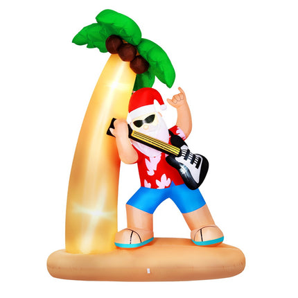 Jingle Jollys Christmas Inflatable Santa Guitar 2.1M Led Illuminated Decorations.