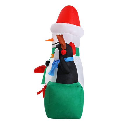 Jingle Jollys Christmas Inflatable Snowman 1.8M Illuminated Decorations.