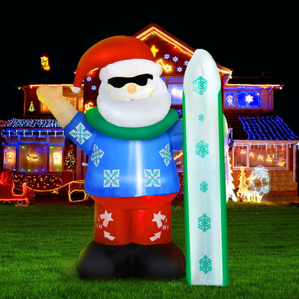 Jingle Jollys Christmas Inflatable Santa 1.6M Illuminated Decorations.
