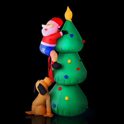 Jingle Jollys Christmas Inflatable Santa Tree 1.8M Illuminated Decorations.