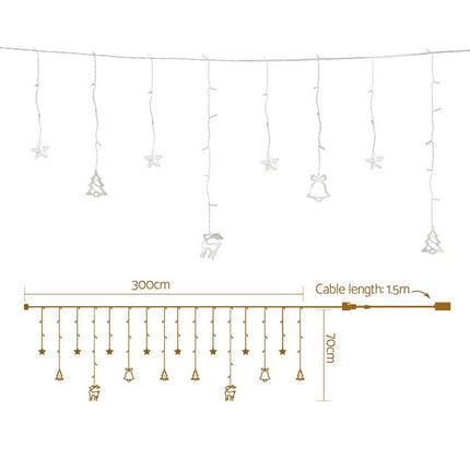 138 LED 3M Christmas Lights Icicle Light Warm White Jingle Jollys.