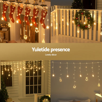 138 LED 3M Christmas Lights Icicle Light Warm White Jingle Jollys.