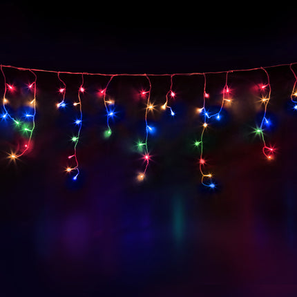 12.5M Christmas Lights Solar Icicle String Light Multi Colour Jingle Jollys.